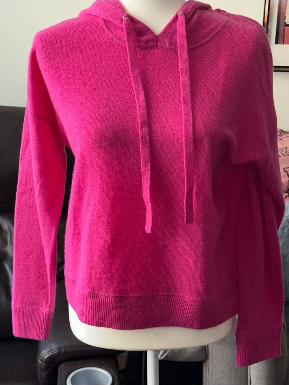 Bloomingdale's C for Cashmere Hot Pink Cashmere Sweater - Picture 1 of 4